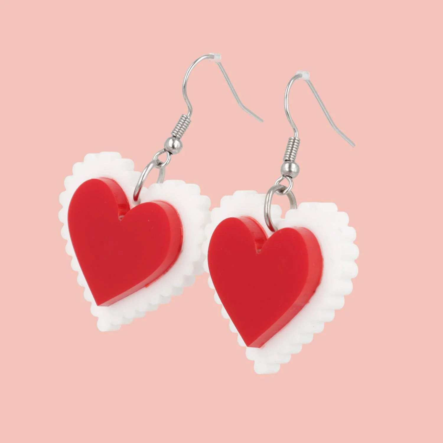Uncle Fester Heart Apron Earrings - Image 4