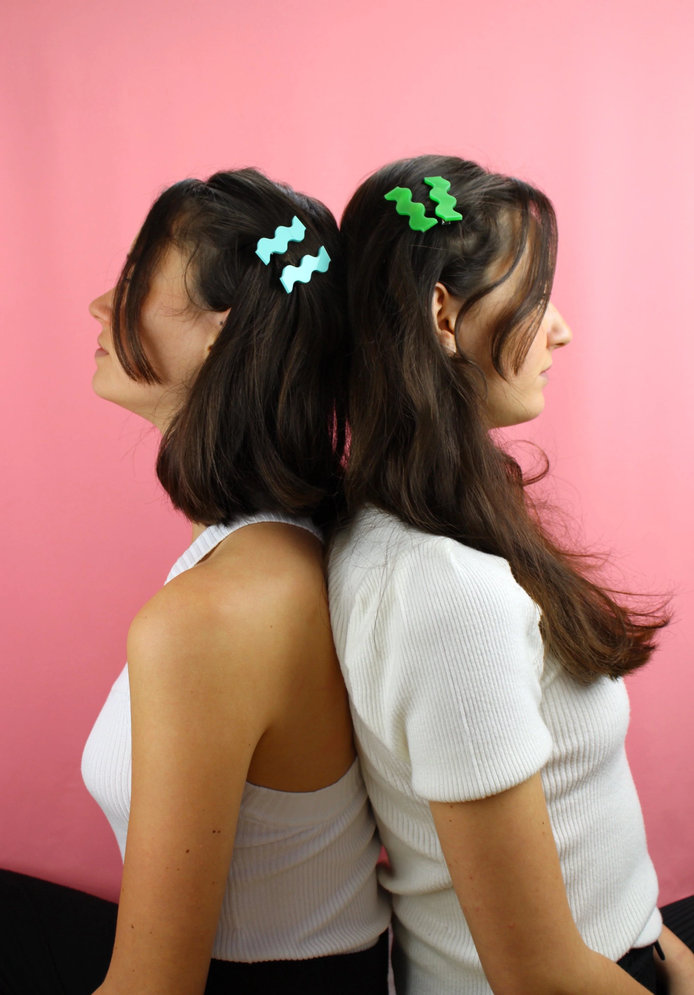 Wavy Green Marble Hair Clips - Image 5