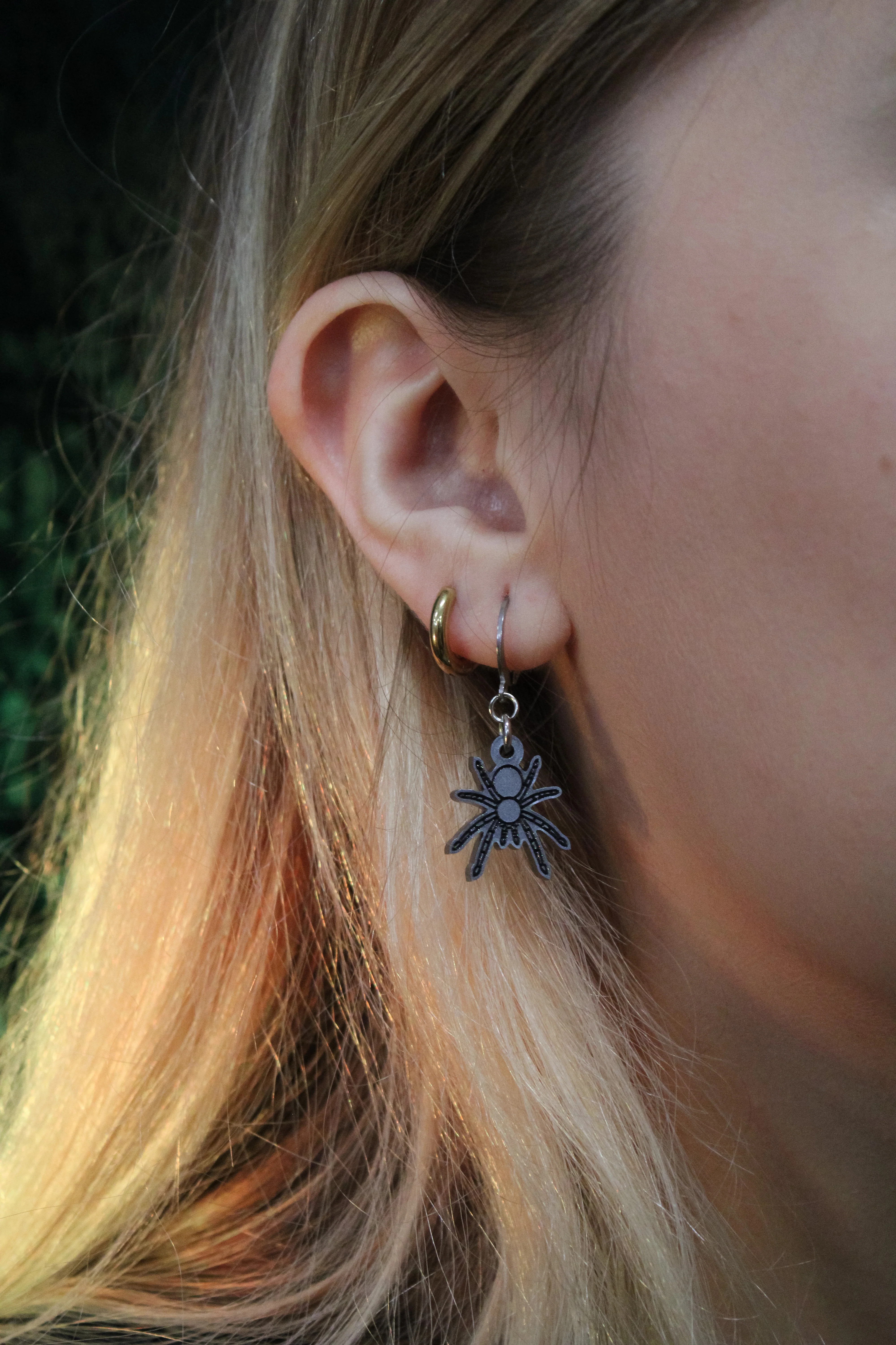 Web Developer Spider Huggie Hoop Earrings - Image 2
