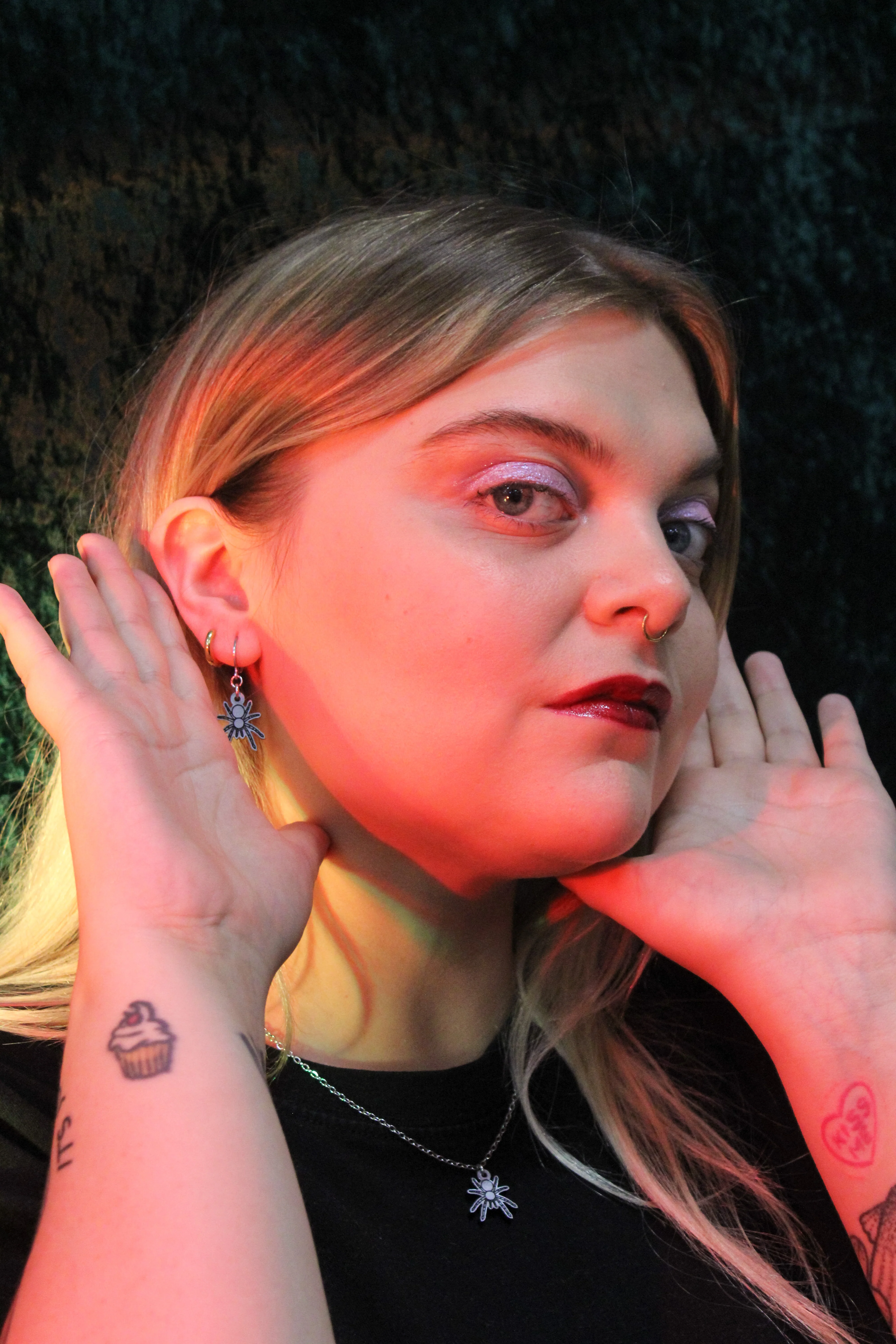 Web Developer Spider Huggie Hoop Earrings - Image 4