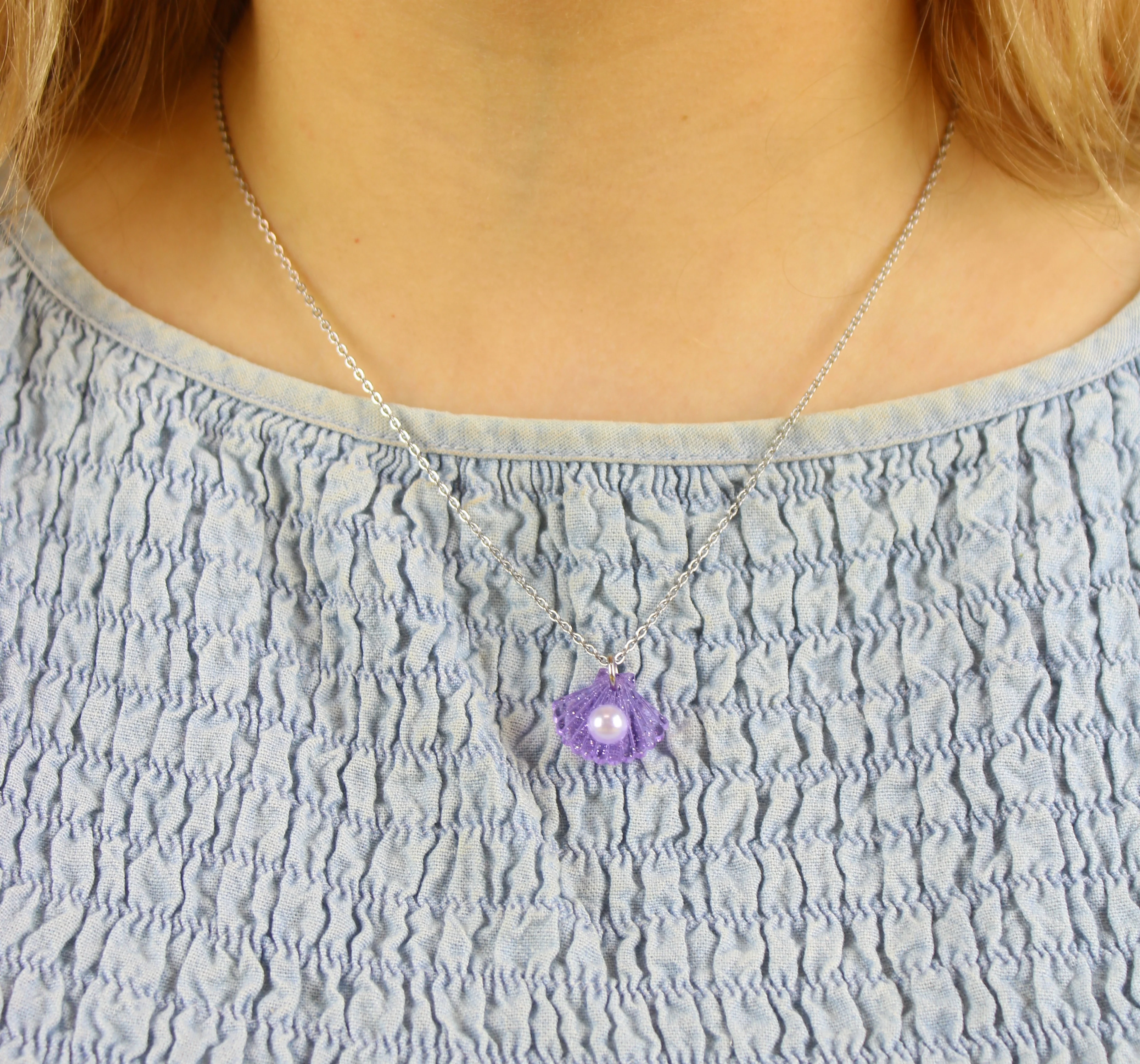 What The Shelly Necklace - Purple - Image 3