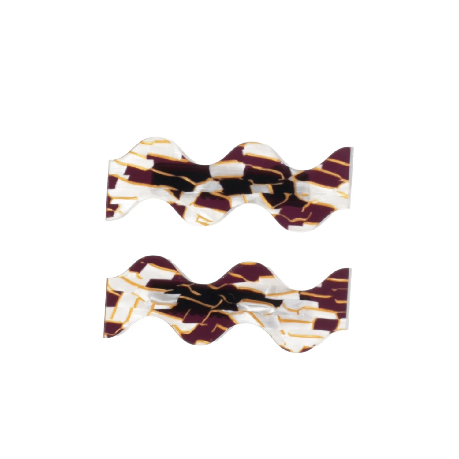 White and Gold Wavy Hair Clips - Image 4