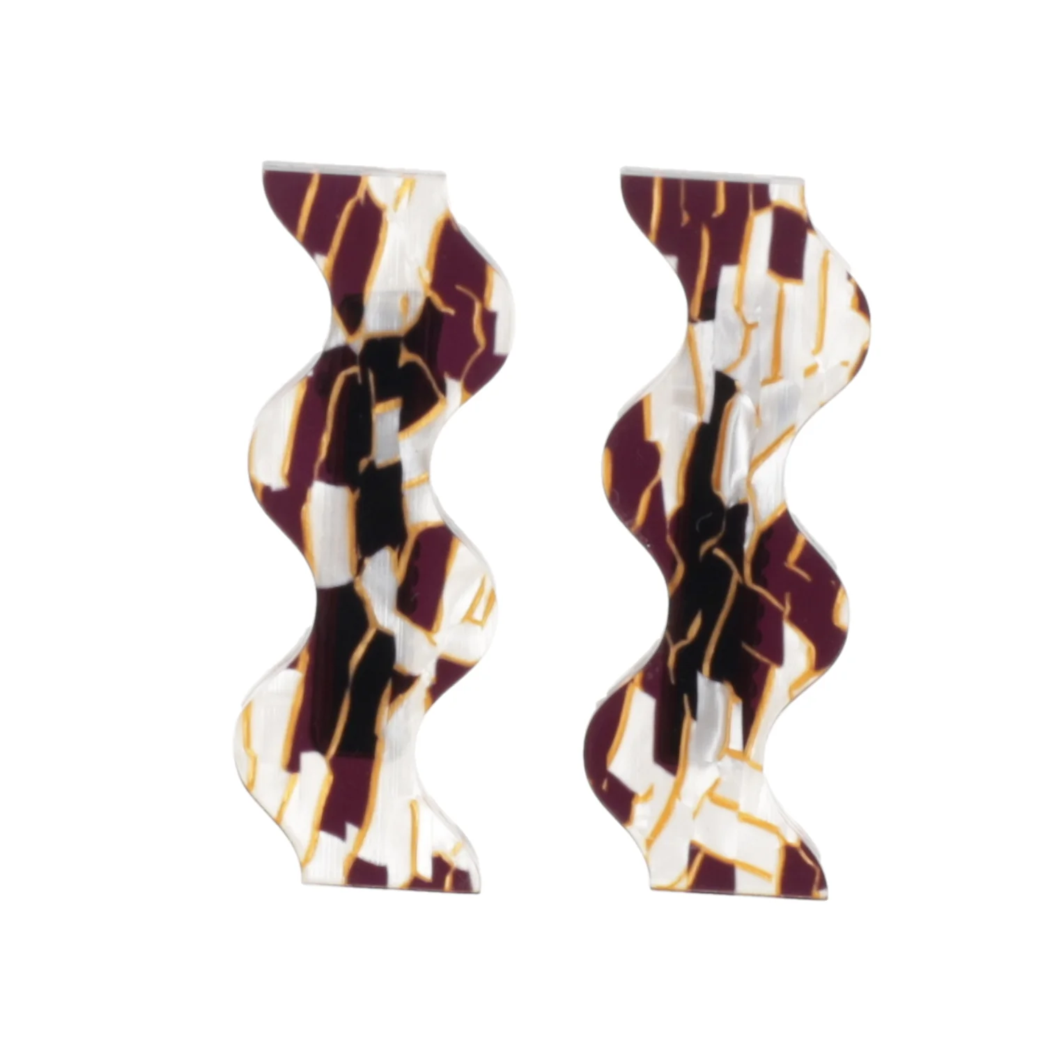 White and Gold Wavy Hair Clips - Image 6