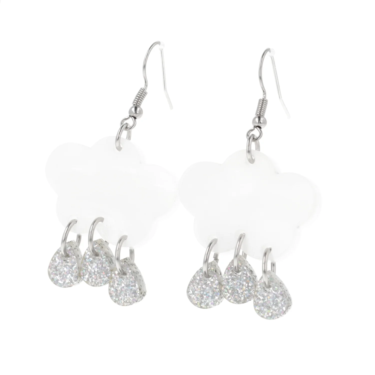 White Glitter Acid Rain Earrings - Image 7