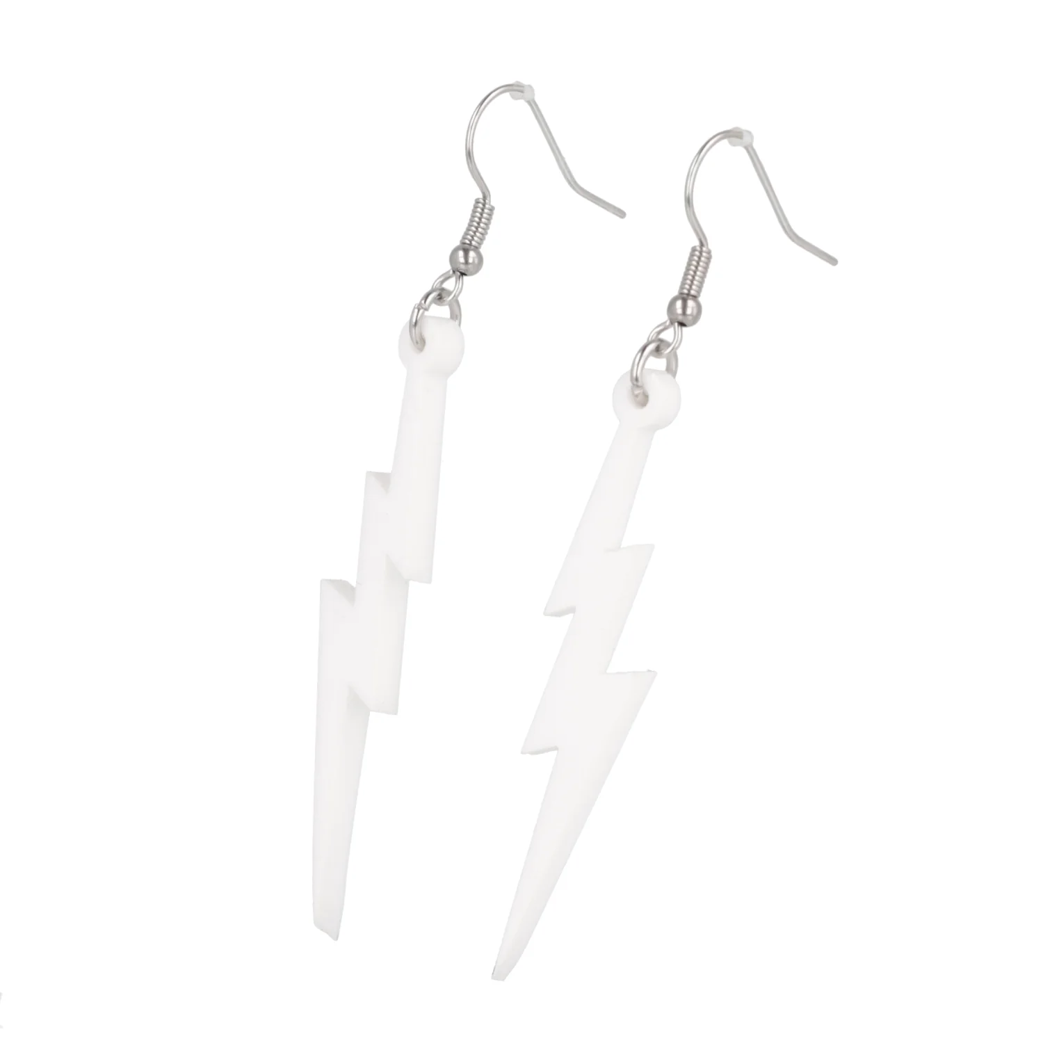 White Lightning Bolt Earrings - Image 4
