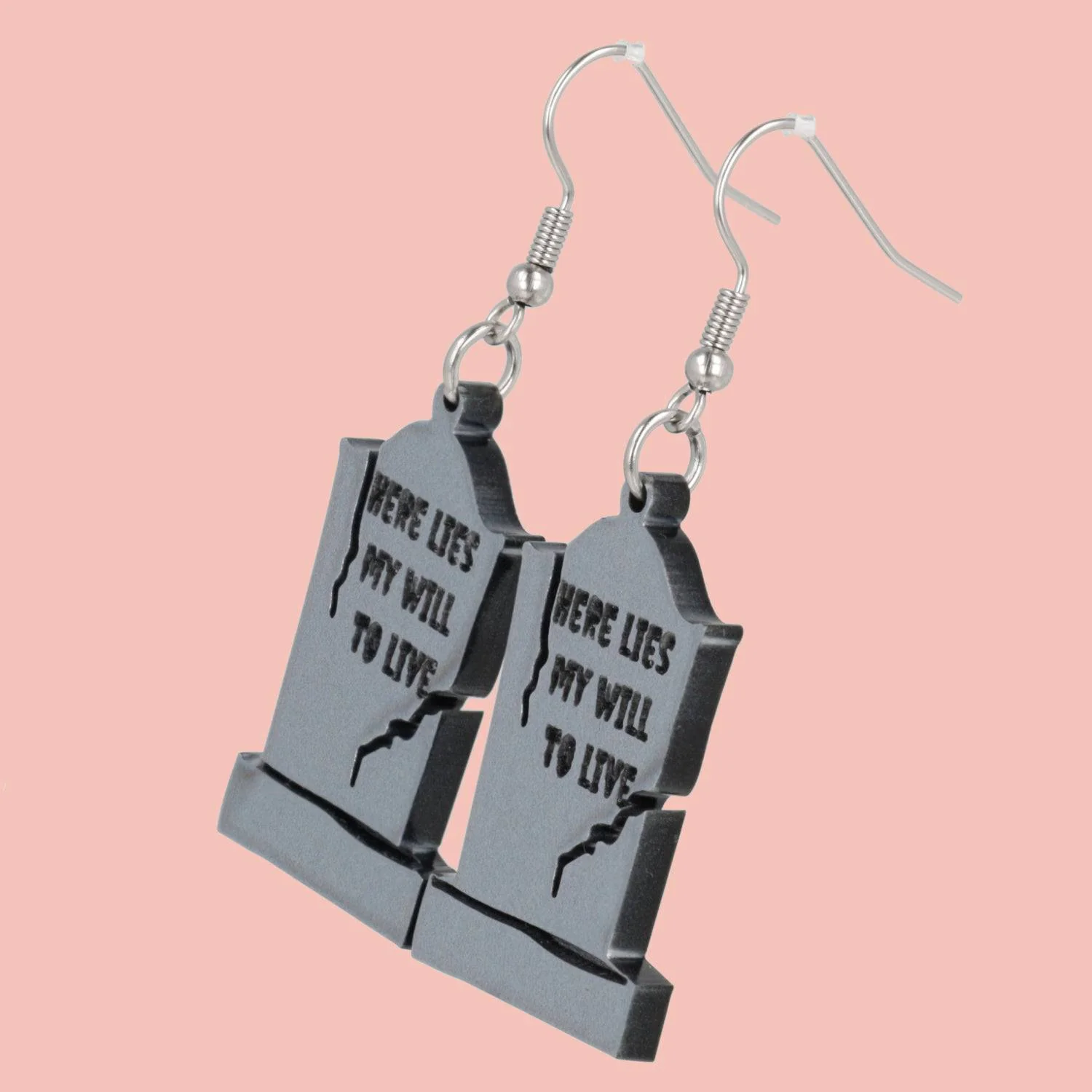 Will To Live Grave Stone Earrings - Image 3