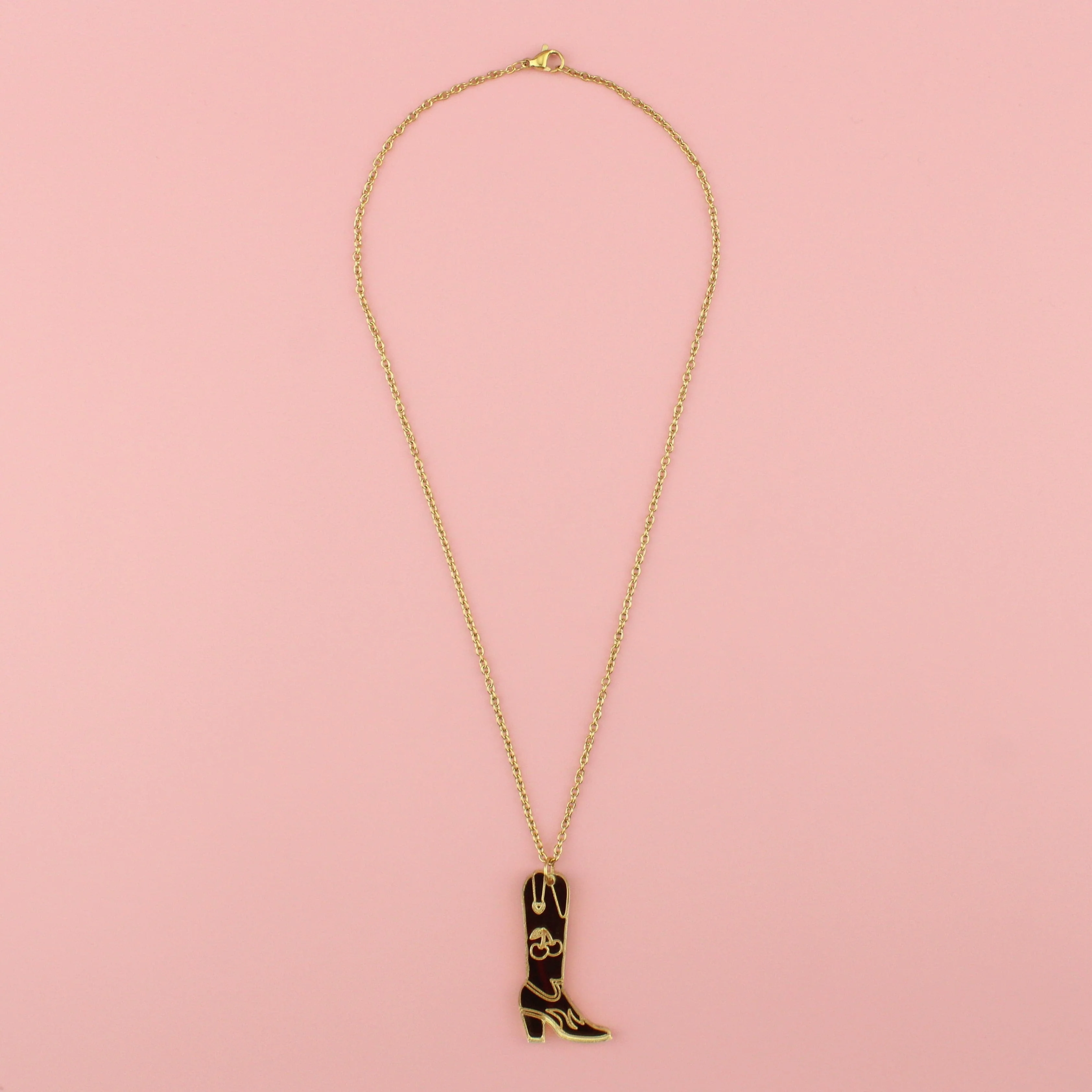 Working 9-5 Gold Cowgirl Boot Necklace - Image 6