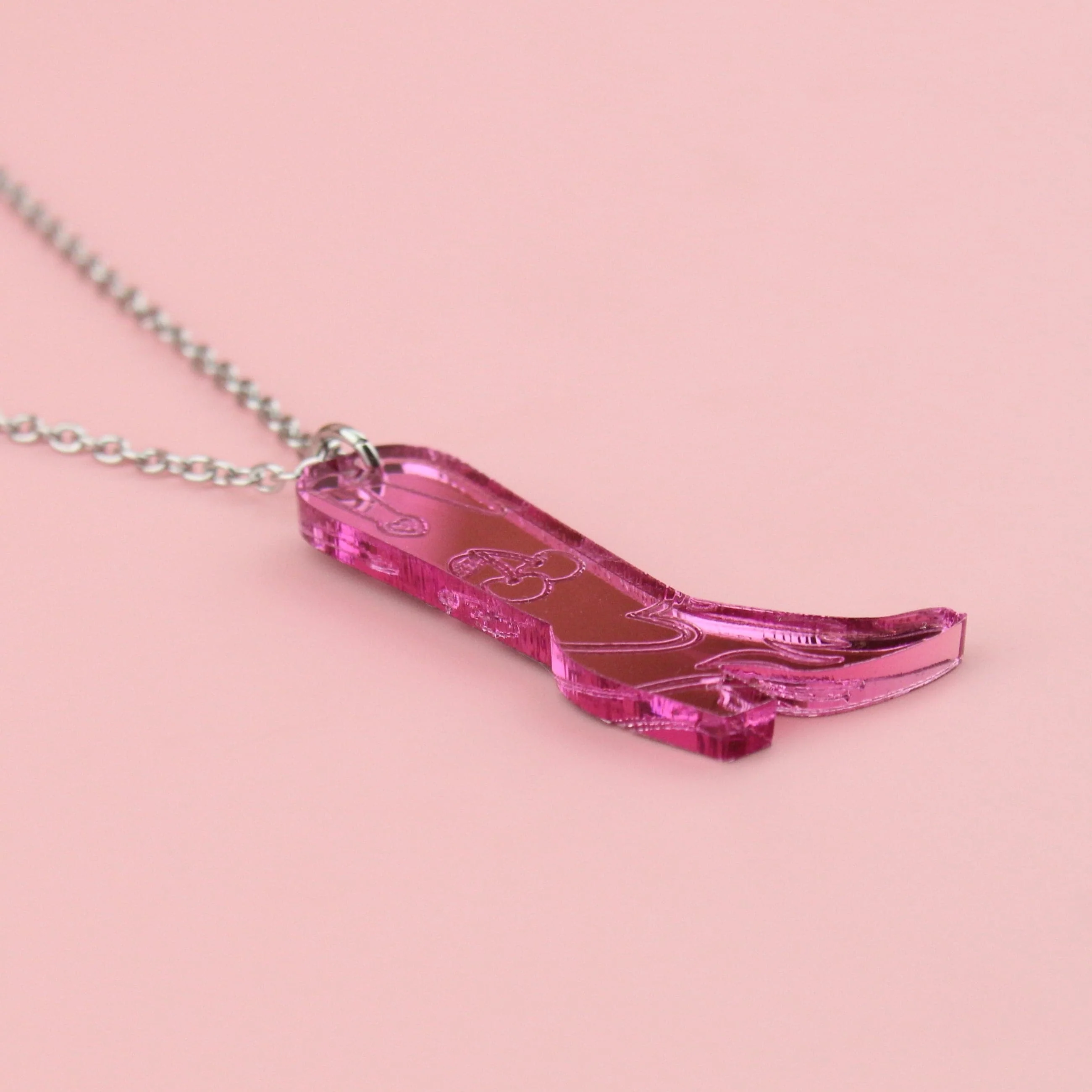 Working 9-5 Pink Cowgirl Boot Necklace - Image 7