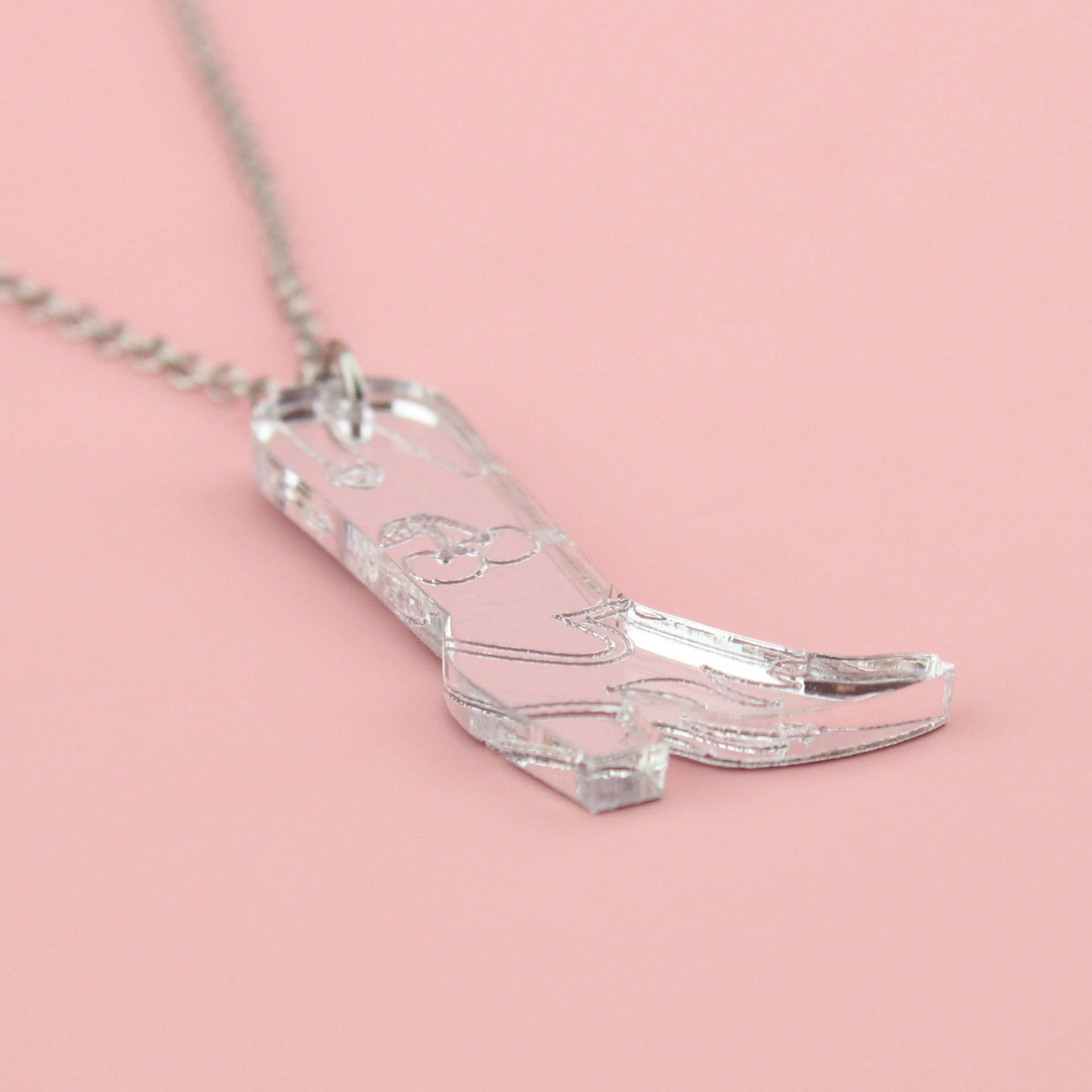 Working 9-5 Silver Cowgirl Boot Necklace - Image 7