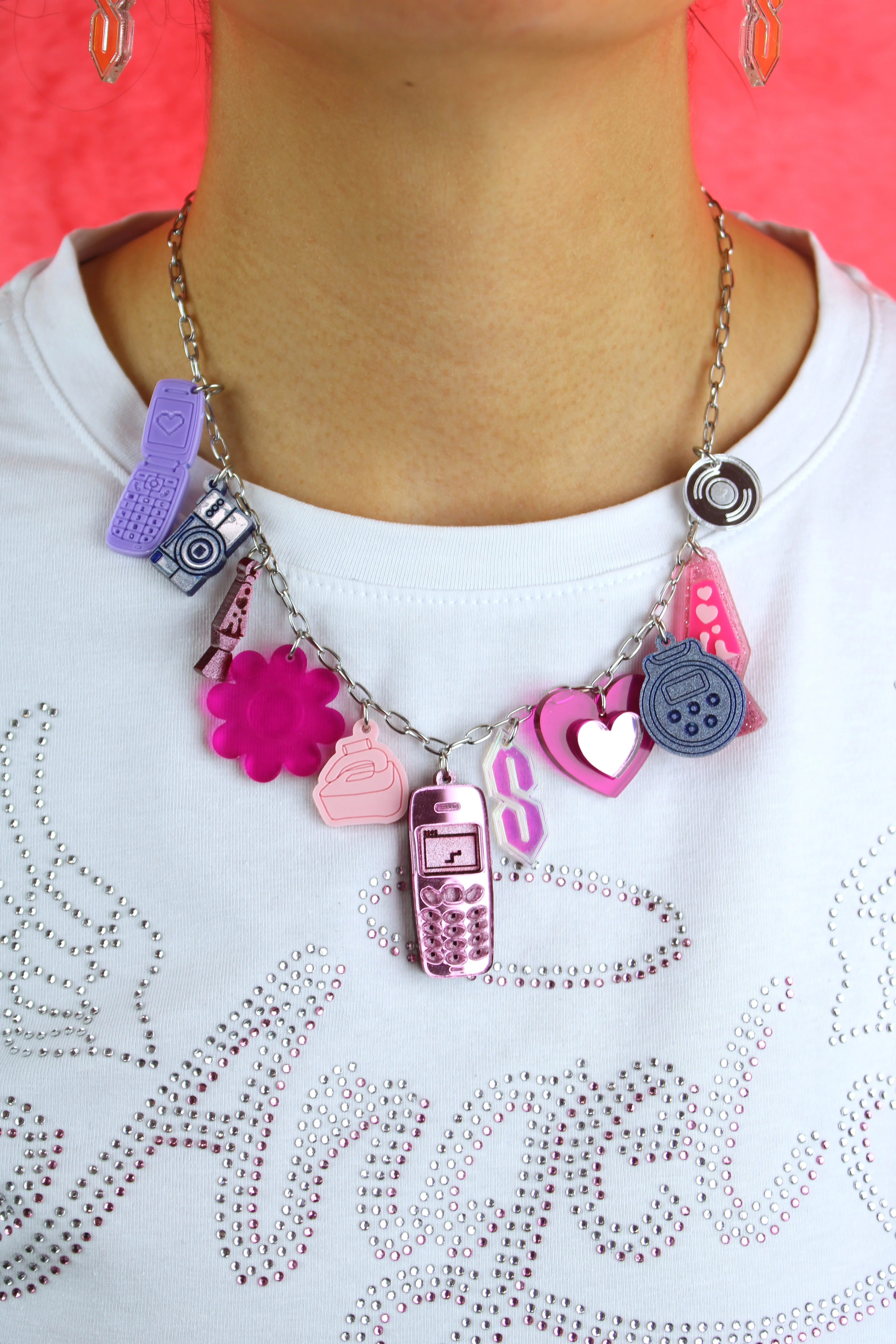 Y2K Bug Charm Necklace - Image 4
