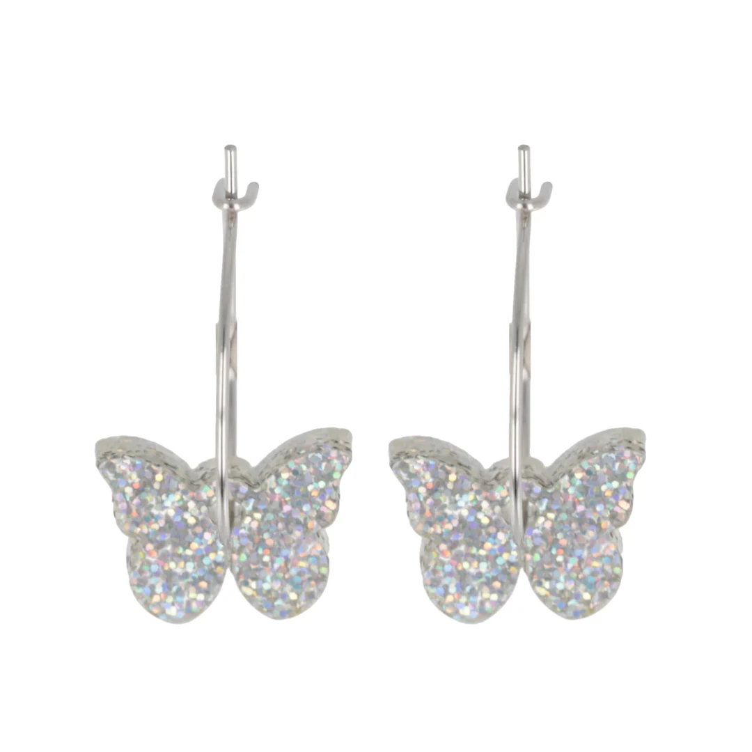 You're My Butterfly, Sugar Baby Hoop Earrings (Holographic Glitter) - Image 5