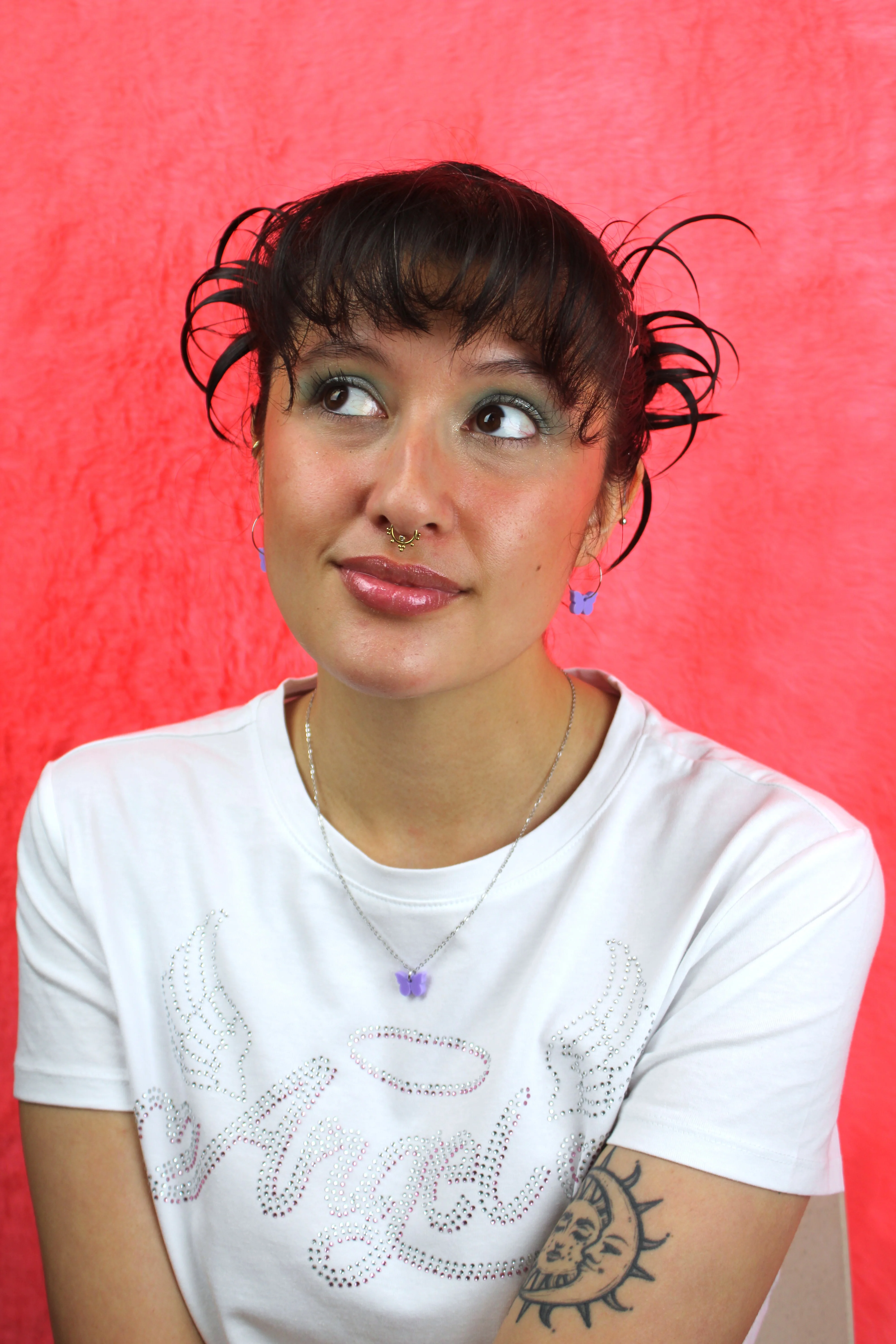 You're My Butterfly, Sugar Baby Hoop Earrings (Lilac) - Image 3