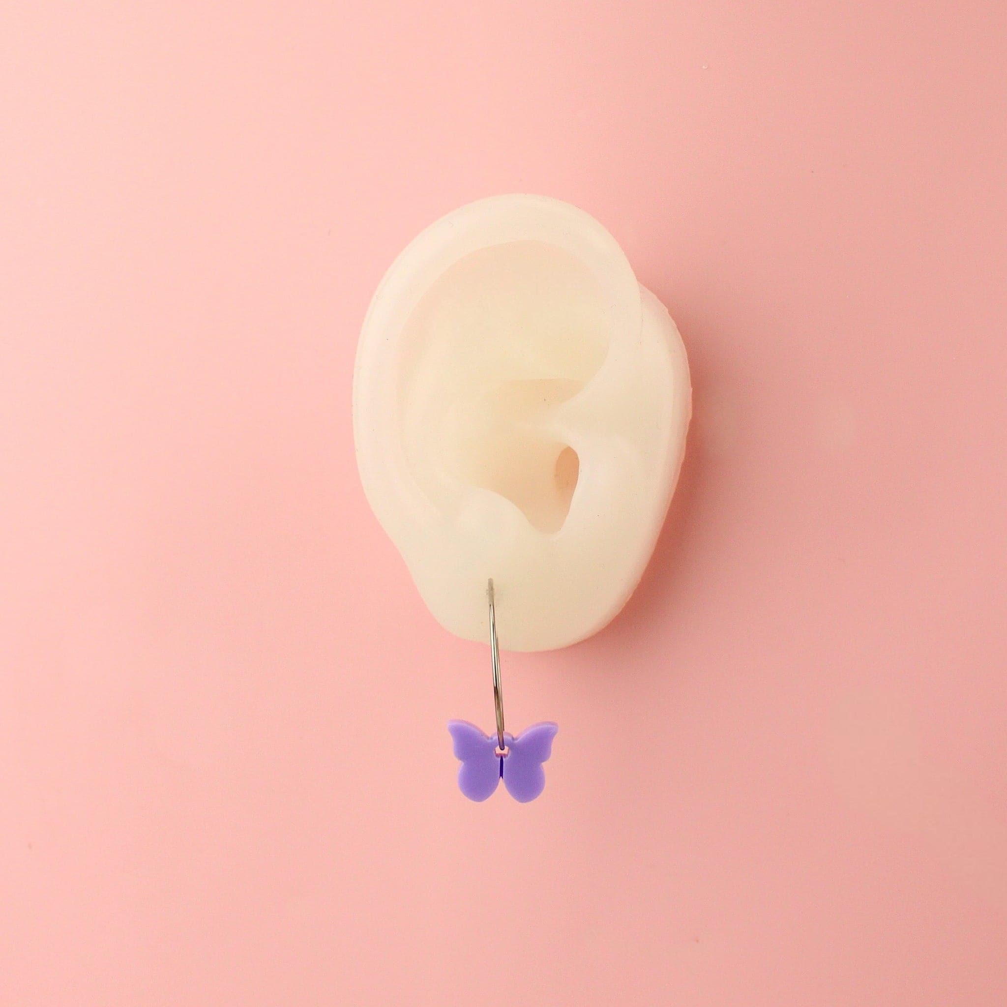 You're My Butterfly, Sugar Baby Hoop Earrings (Lilac) - Image 4