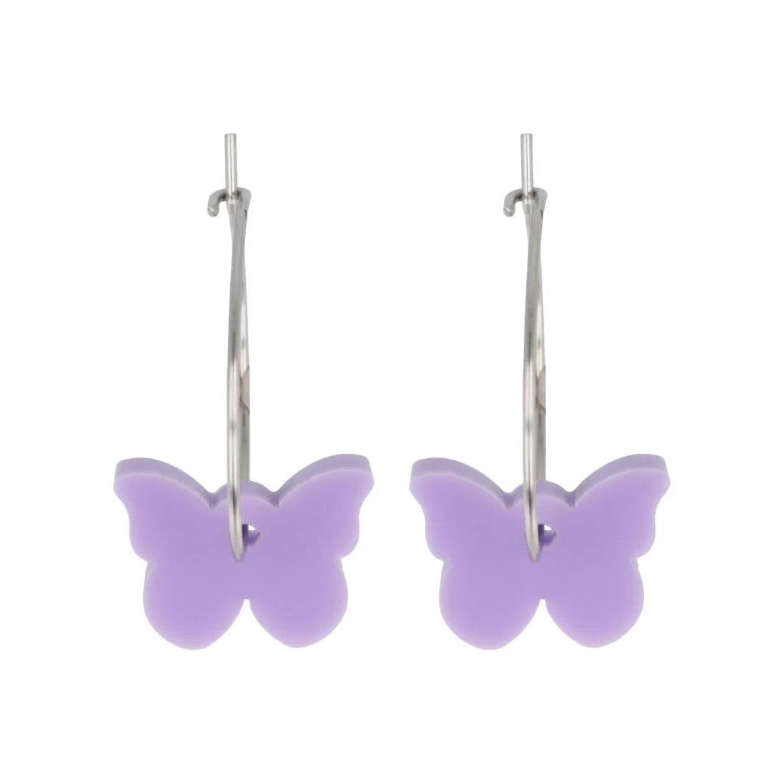 You're My Butterfly, Sugar Baby Hoop Earrings (Lilac) - Image 5