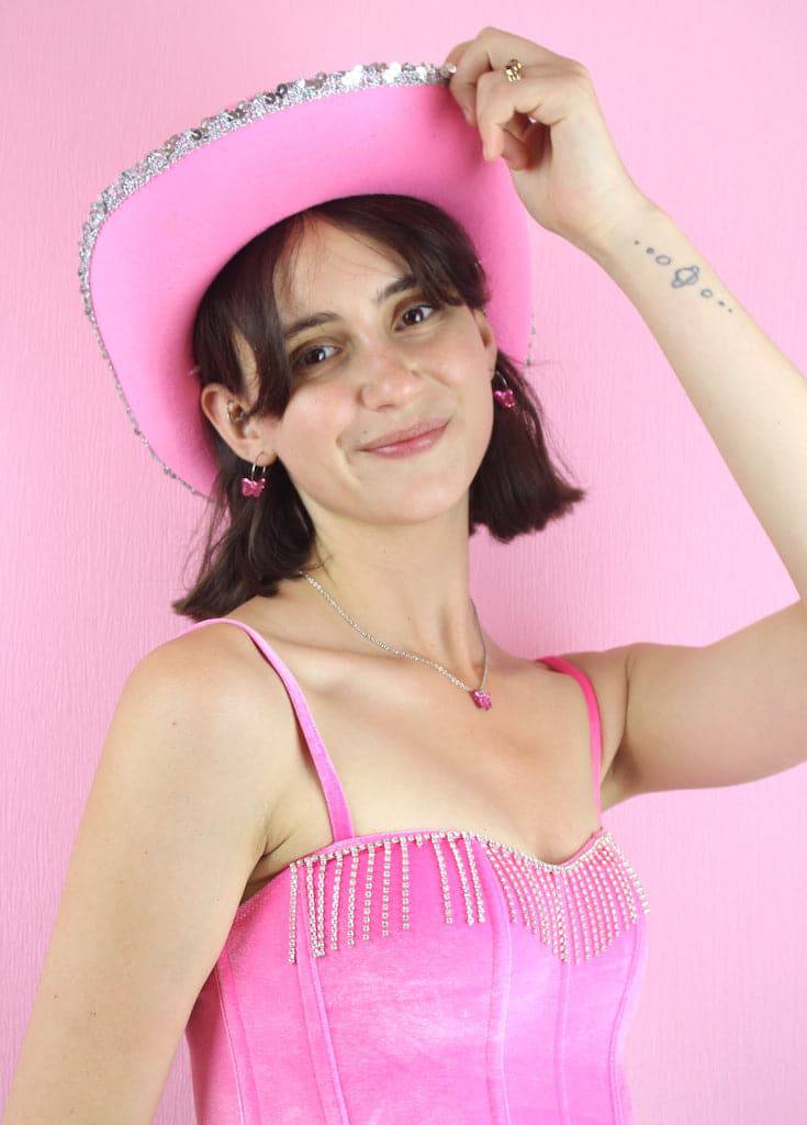 You're My Butterfly, Sugar Baby Hoop Earrings (Pink Mirror) - Image 7