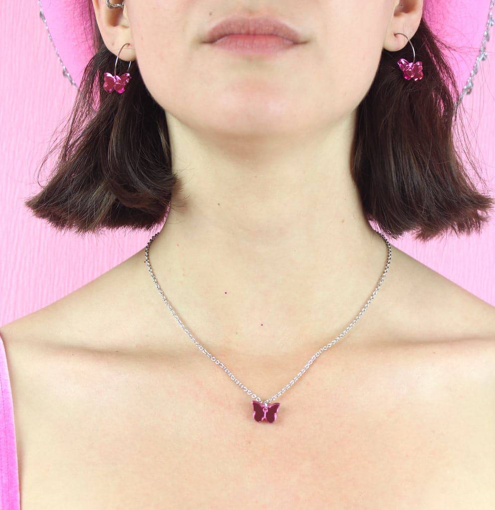 You're my Butterfly, Sugar Baby Necklace (Pink Mirror) - Image 3