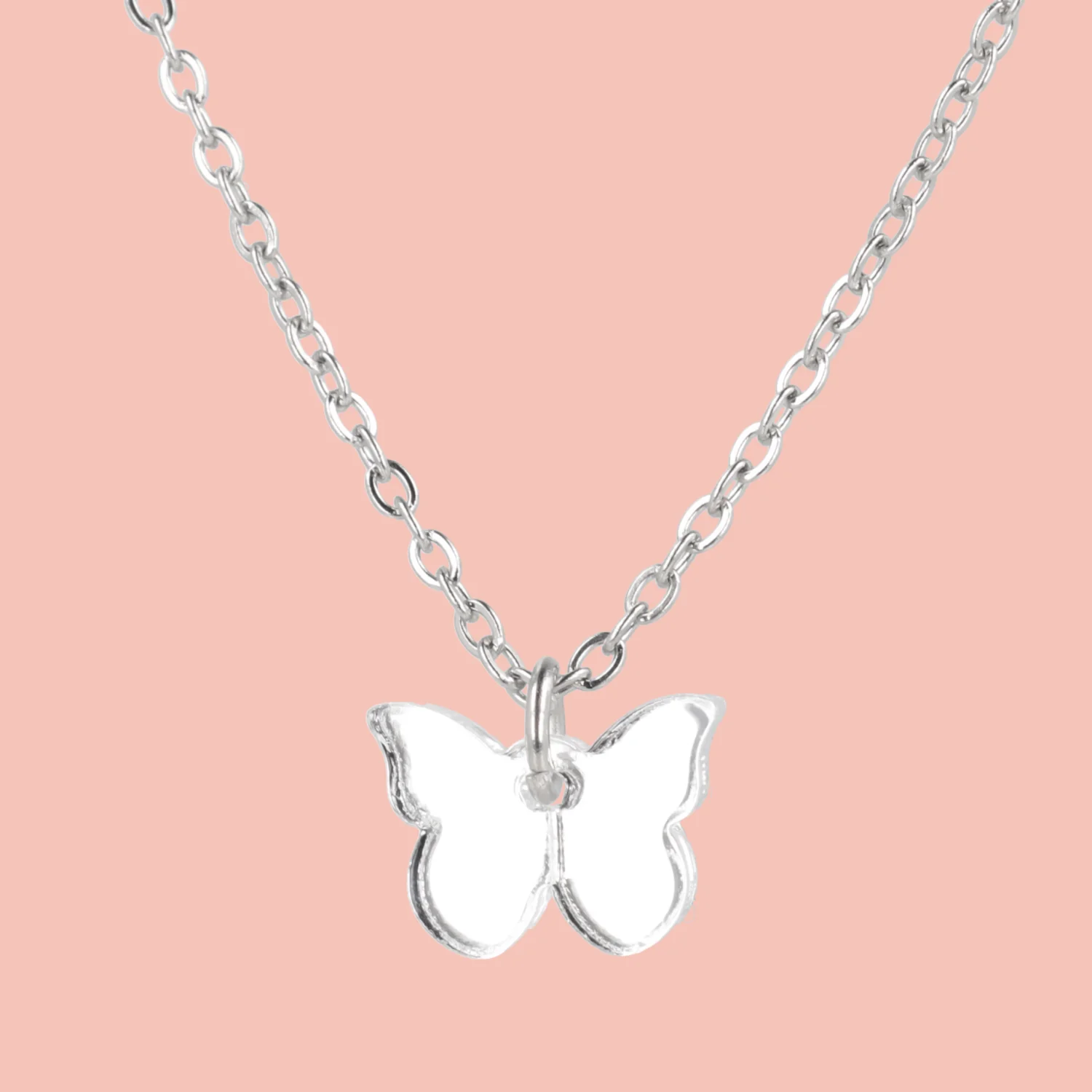 You're my Butterfly, Sugar Baby Necklace (Silver Mirror)