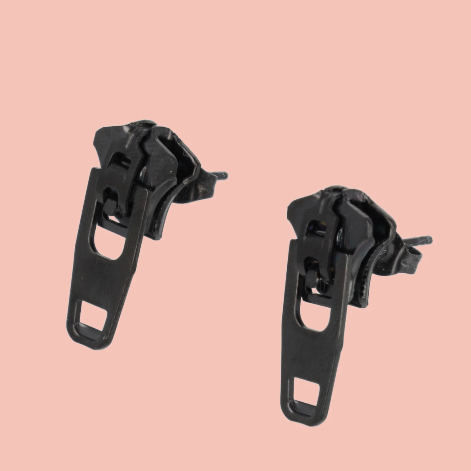 Zip Earrings (Black) - Image 2
