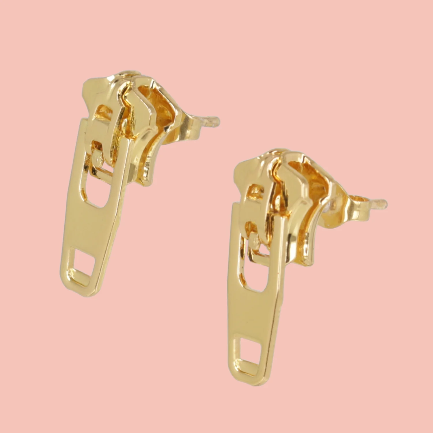 Zip Earrings (Gold Plated) - Image 2